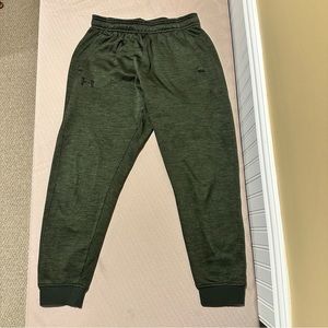 Under Armour Coldgear Dark Olive Green Pants Adult Small Side Pockets Loose Fit